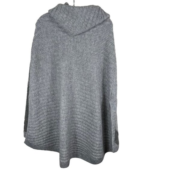 TALBOTS Wool Belnd Grey Cowl Neck Ponch Size L/XL - Picture 8 of 11